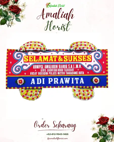 Papan Bunga Ucapan Selamat Conto